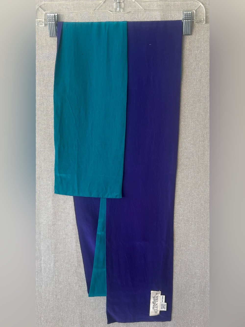 Ellen Tracy Rich Purple Silk Scarf or sash 92x6.5 100% silk